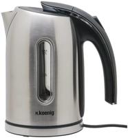 H.Koenig Wasserkocher BO17, silber, 1,7 Liter, 2200 Watt, mit Edelstahlgeh&auml;use