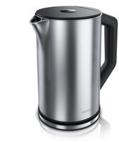 Arendo Wasserkocher 1,5 l 2200 W, Edelstahl, Doppelwand, Temperaturwahl 40 -...