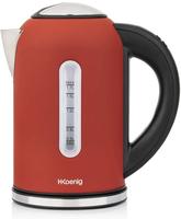 H.Koenig Wasserkocher BOE54, rot, 1,7 Liter, 2200 Watt, mit Edelstahlgeh&auml;use