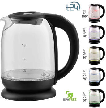 DEUBA GmbH & Co. KG Wasserkocher aus Borosilikatglas 1,7 L mit Temperatureinstellung
