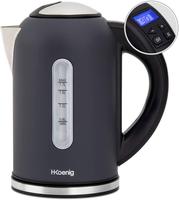H.Koenig Wasserkocher BOE52, anthrazit, 1,7 Liter, 2200 Watt, mit Edelstahlgeh&auml;use