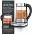 Arendo Wasserkocher mit Teeaufsatz 1,7 l silber