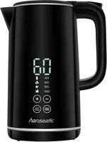 Hanseatic Wasserkocher "HWK172200DBD, mit Temperaturvorwahl" 1,7 l 2200 W inkl....