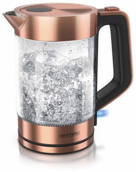 Arendo Edelstahl Glas Wasserkocher 1,7 Liter mit Cool-Touch-Griff &raquo;Solid Kupfer 2200 W&laquo;