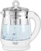 Adler AD 1299 Wasserkocher aus Glas, 1,5 Liter, 2200 Watt, mit Temperaturregler...