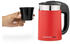 Navaris Edelstahl Reisewasserkocher 0,5L - mit 2 Trinkbechern - 16 x 11 x 17 cm - Mini Reise-Wasserkocher 1100W Rot