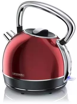 Arendo Wasserkocher Retro Edelstahl Teekessel im Vintage Style - 2200 Watt - austauschbarer Kalkfilter - 1.7 Liter - automatische Abschaltung