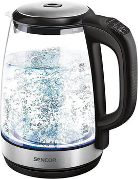 Sencor SWK 2090BK Glas Wasserkocher mit LED-Beleuchtung (2200 Watt, Volumen 2,0 L) glass