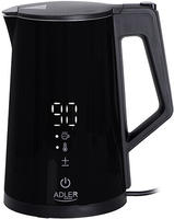 Adler AD 1345 elektrischer Wasserkocher aus Edelstahl 1,7 l schwarz LED Anzeige...
