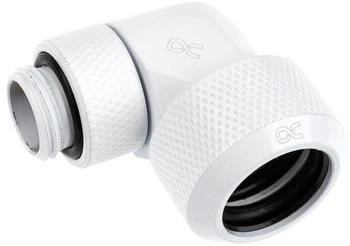 Alphacool Eiszapfen Anschluss 90 Grad G1/4 Zoll AG auf 16mm AD Hardtube - drehbar - Weiß