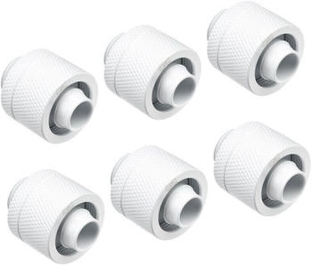 Alphacool Eiszapfen 16/10mm Anschraubtülle G1/4 - White Sixpack Verbindung weiß für weiche Schläuche (PVC Silikon Neoprene)