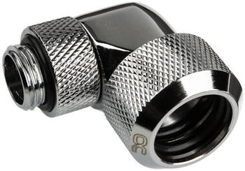 Alphacool Eiszapfen Anschluss 90 Grad G1/4 Zoll AG auf 16mm AD Hardtube - drehbar silber glänzend