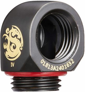 Bitspower Adapter 90 Grad G1/4 Zoll AG auf G1/4 Zoll IG - carbon schwarz