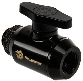 Bitspower Absperrhahn 1x IG 1/4 Zoll & 1x G1/4 Zoll AG drehbar - matt black