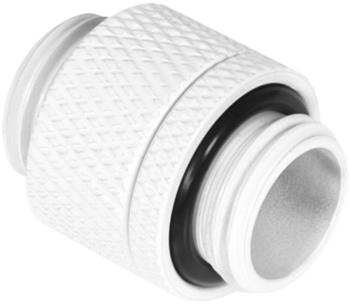 Alphacool Eiszapfen Doppelnippel drehbar G1/4 AG auf G1/4 AG - White Verbindung weiß für weiche Schläuche (PVC Silikon Neoprene)