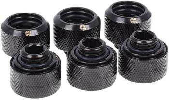 Alphacool Eiszapfen 16mm HardTube Anschraubtülle G1/4 Schrauben-Set schwarz für Acryl- Messingrohre 6 Stück