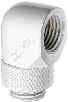 Alphacool Eiszapfen L-Verbinder drehbar G1/4 AG auf G1/4 IG - White Verbindung weiß für weiche Schläuche (PVC Silikon Neoprene)