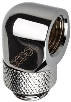 Alphacool Eiszapfen Adapter 90 Grad G1/4 Zoll AG auf G1/4 Zoll IG - drehbar chrome silber