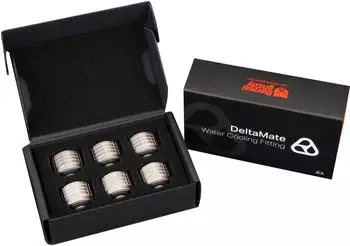 Thermal Grizzly DeltaMate Fitting G1/4 Messing nickel, 6er-Pack (TG-DM-FIT-6214)