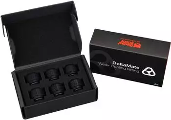 Thermal Grizzly DeltaMate Fitting HT16, Messing, G1/4-Gewinde, schwarz, 6er-Pack (TG-DM-FIT-6002)