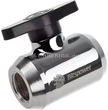 Bitspower Silver Shining Mini Valve 1/4 Zoll, schwarzer Griff (BP-MVV-SL)