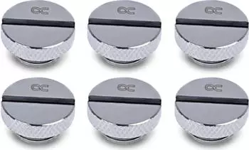 Alphacool Eiszapfen Verschlussschraube G1/4 chrom, 6er-Set (17623)