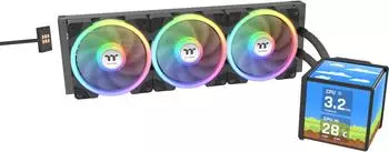 Thermaltake MINECUBE 360 Ultra ARGB AIO-Wasserk&uuml;hlung, Quad-LCD-Display, schwarz (CL-W481-PL12SW-A)