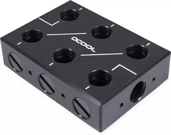 Alphacool ES Distro Plate C3, Wasserk&uuml;hlung Anschluss, schwarz (12994)