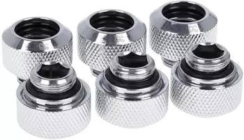 Alphacool Eiszapfen Hardtube Fitting Chrom 13mm Messing, 6er-Pack (17376)