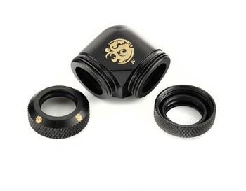 Bitspower Multi-Link Adapter 90 Grad 12mm AD auf 12mm AD Hardtube carbon schwarz