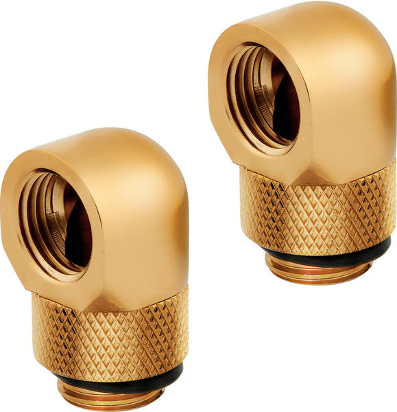 Corsair XF 90° Rotary Adapter Twin Pack gold