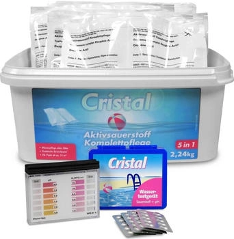 Cristal Aktivsauerstoff Komplettpflege 2,24 kg + Pooltester