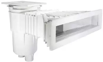 AstralPool Norm Skimmer f&uuml;r Betonpool, eckige Abdeckung, 17,5l, Durchsichtig/Wei&szlig; (58707)