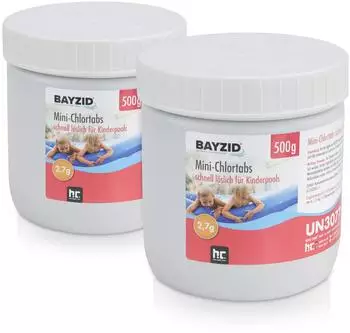 BAYZID Mini-Chlortabs 2,7g f&uuml;r Kleine Pools 2x500g