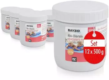 BAYZID Mini-Chlortabs 2,7g f&uuml;r Kleine Pools 12x500g