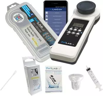Water-I.D. 15 in 1 PoolLab 1.0 Photometer mit 70 Testtabletten + EXTRA Refillpack