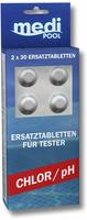 mediPOOL Ersatztabletten f&uuml;r Tester pH/Chlor 2306600MP , 1 Packung = 2 x 30...