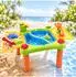 Relaxdays Wasserspieltisch Kinder, 2 Fächer mit Deckel, Kunststoff, 100x48cm
