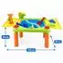 Relaxdays Wasserspieltisch Kinder, 2 Fächer mit Deckel, Kunststoff, 100x48cm