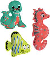 Schildkr&ouml;t Neopren Tauchtiere, 3er Set Diving Animals, Seel&ouml;we, Seepferdchen, Fisch