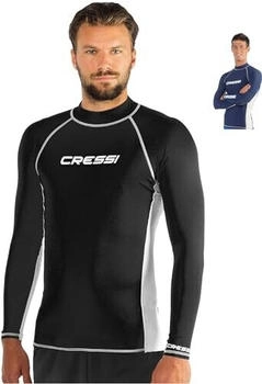 Cressi Rash Guard Langarm Schwarz/Weiß UPF 50+ (XLW477152)