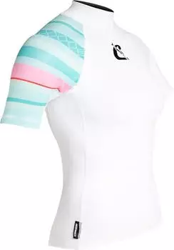 Cressi Shield Lady Rash Guard Short/SL Sch&uuml;tzender Rashguard (NH00001) wei&szlig;/aquamarin