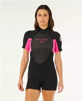 Rip Curl Omega Back Zip Springsuit (14KWSP) black/pink