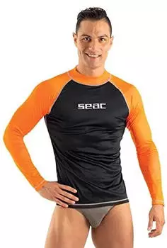 Seac RAA Long Evo Rash Guard UV Protection Shirt Long Sleeve (1550015016145A) schwarz/orange
