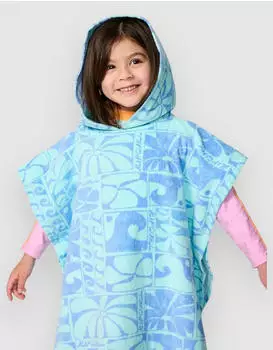 Rip Curl Mixed Snap Hooded Towel-Girl (751793) blue