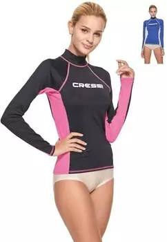 Cressi Rash Guard Lady Long SL (XLW474403) schwarz/pink