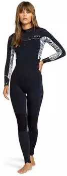 Roxy 4/3 mm Swell Series 2022 Back Zip GBS (ERJW103124-WBS6) Egret MO Rockin Vibes