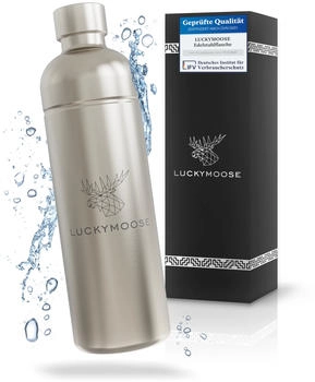Luckymoose Infinity Edelstahlflasche 1,25L Silber 2er set