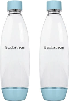 SodaStream 2 Flaschen für Wassersprudler Duo, Terra, E-Terra, Art, Gaia, hellblau