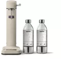 Aarke Carbonator 3, Wassersprudler aus Edelstahl mit 2 x BPA-frei Flaschen, Sand